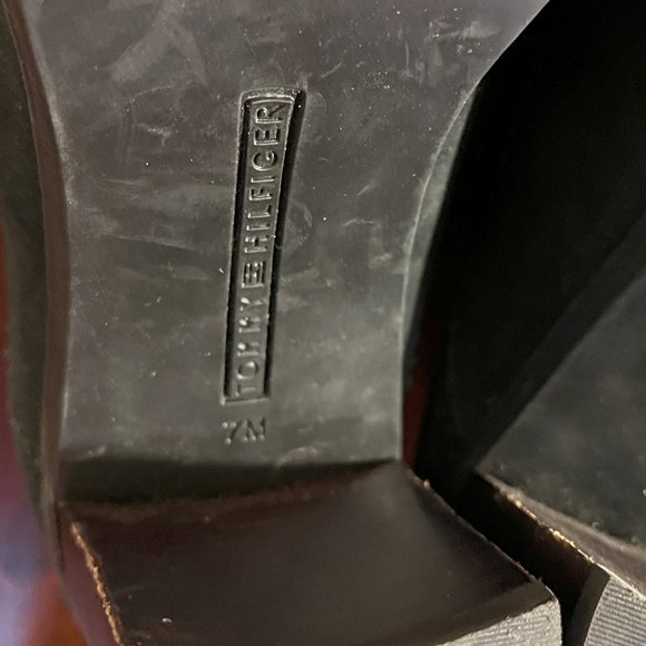 Tommy Hilfiger Black Chunky Heeled Oxfords - Picture 5 of 5